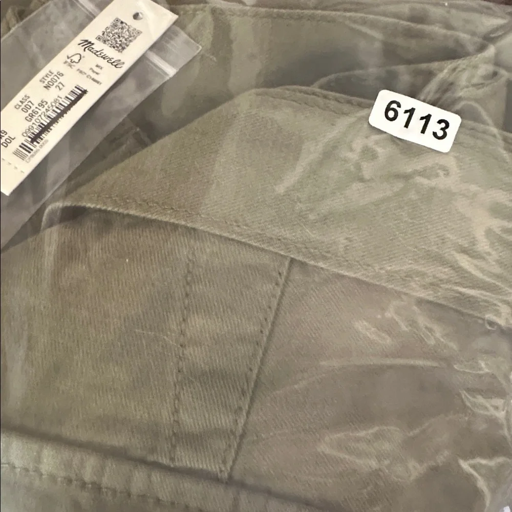 Madewell Griff Pants Superwide Leg Cargo Garment Dye Desert Olive Green NWT 27